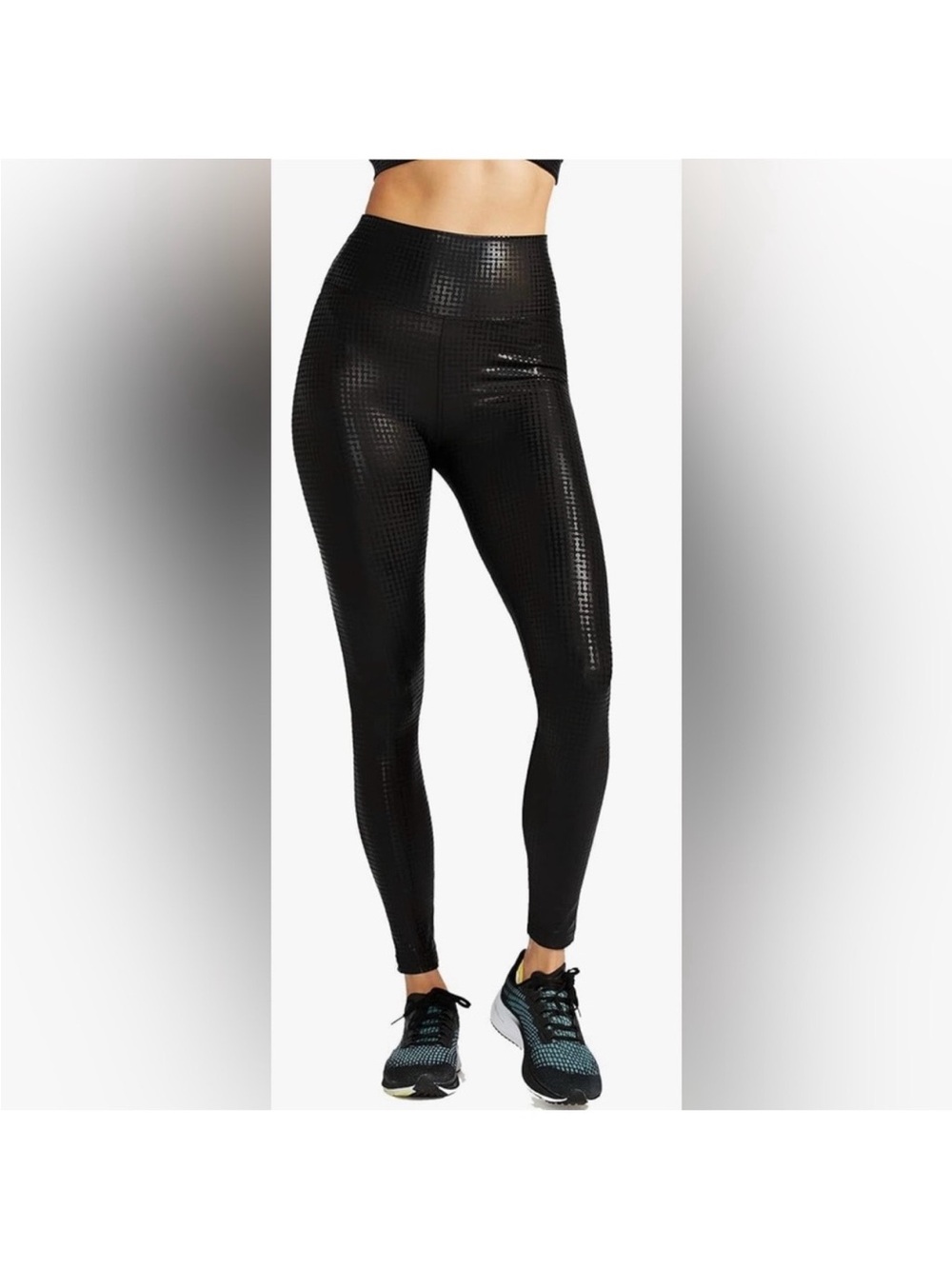 Peloton Black High-Waist Textured Leggings